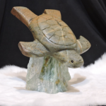 Deep Diving soapstone carving by Canadian artist Vance Theoret